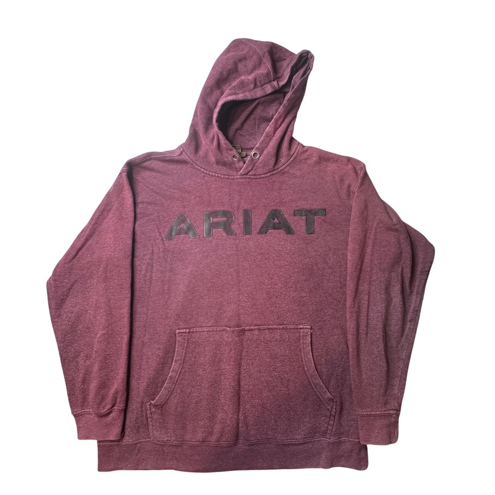 Ariat Hoodie Mens Large Basic Hoodie Swtshrt Burgundy Textured Logo 4500091284